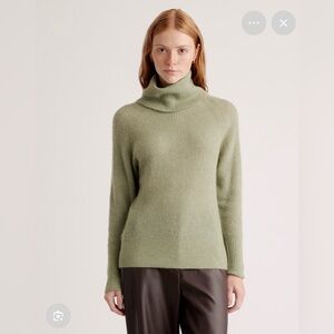 Quince Green Alpaca Wool Turtleneck Sweater